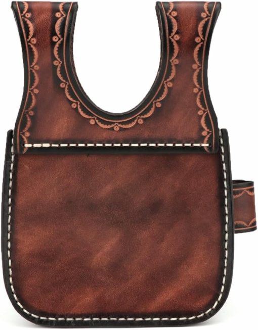 TOURBON Vintage Leather Ammo Pouch Belt Shotgun Shell Holder Bag for Sporting Clay Trap Skeet Shooting - Image 2