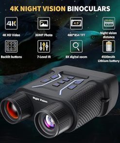 Night Vision Goggles-4K Night Vision Binoculars, 4500mAH Rechargeable Infrared Binoculars with 4.5″ Large Screen, 32GB TF Card can Save Photo and Video, Perfect for Wildlife Observation(Black). 2