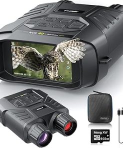 FNIRSI NVS40 4K Night Vision Goggles, Night Vision Binoculars with 4K Video 36M Photos, 32GB SD Card, 3″ HD Screen Digital Infrared Binoculars for Day and Night, Camping Equipment for Adult