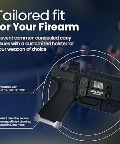 IWB – Compatible with Glock 43, 43X, 43X MOS Holster – Optic Ready – Inside The Waistband Concealed Carry – Adjustable Cant & Retention Kydex Holster – Made in USA 2