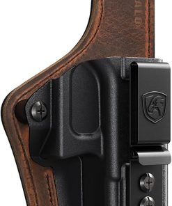 IWB Holster for G19 Concealed Carry Compatible with Glock 19 (G19 Gen 3/4/5), 19X, 44, 45, 23, 32 – Kydex and Leather Hybrid Holster Ideal for Appendix Inside Waistband Right Hand 2