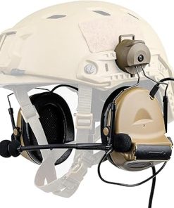 Comta 2 Tactical Headset with Arc Rail Adapter Multi-Angle Rotation Headphones Holder, Sound Pickup Headset with U94 PTT Kenwood 2 Pin for Arc Rail Helmet Hunting Airsoft