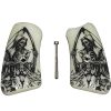 Ivory Grim Reaper Ruger SP101 Grip Inserts Engraved Textured Checkered