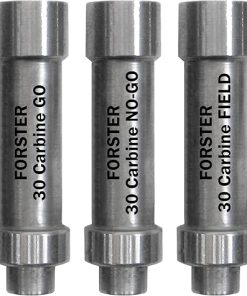 Forster Products 30 Carbine GO, NO-GO, & Field Headspace Gauge Set, SAAMI Dimensioned, Rimless, Hardened Steel, Precision Ground