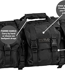 TLO Outdoors Double Rifle Gun Case – Soft Range Bag – Room for Two Rifles, Shotguns, and Storage for Pistols, Handguns, Firearm Accessories and Equipment with Shoulder Straps 2
