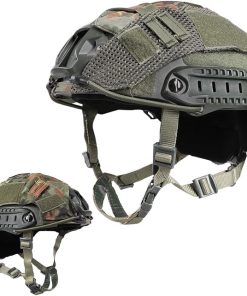 Adjustable Tactical Helmet with Helmet Cover, PJ Type Tactical Multifunctional Protective NVG Mount for Cosplay Hunting Shooting