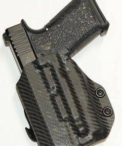 REVKEL Custom Kydex Molded OWB Paddle Holster for Sig Sauer P365 with Crimson Trace LG-422. Black Right Hand Draw. Hand Crafted in Texas, USA.