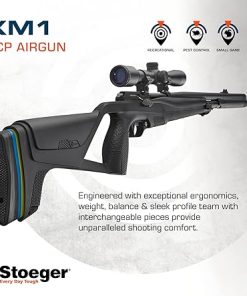 Stoeger XM1 PCP Airgun, Scope, and Hand Pump Combo – .177 Caliber – Black Synthetic with Fiber-Optic Sights and 4 x 32 Scope 2