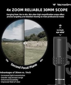 Vector Optics Sentinel 10-40×50 Second Focal Plane, 1/8MOA Adjustments and 11 Level Illuminated Reticle, Designed for 25 Meters Benchrest Target Shooting, Zero Stop System, SCOL-58 2