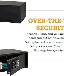 SnapSafe Gun Keypad Safe, XL – Keypad Handgun Safe for Your Pistol and Valuables – Electronic Keypad Entry with Backup Key – Black, Measures 20.5 x 14.8 x 8 Inches – Item 75435 2