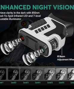 Night Vision Goggles, Night Vision Binoculars 4K Infrared Digital with 1300ft View Range, High Sensitivity Night Goggles for Hunting, Camping and Surveillance, Rechargeable, 32GB TF Card Inclu 2