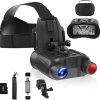Head-Mounted Night Vision Goggles – lovpo Rechargeable Digital Infrared Night Vision Binoculars 1312FT 2.7″ Screen Night Vision Goggles with Head Strap &32GB SD card and Card Reader for Hunting,Adults