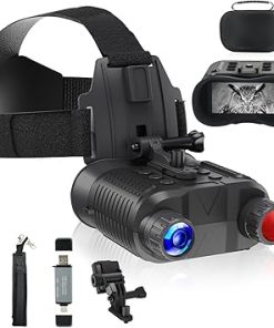 Head-Mounted Night Vision Goggles – lovpo Rechargeable Digital Infrared Night Vision Binoculars 1312FT 2.7″ Screen Night Vision Goggles with Head Strap &32GB SD card and Card Reader for Hunting,Adults