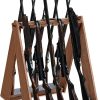 Barydat Wooden Standing Gun Racks Portable 10 Gun Weatherproof Gun Storage Rack Easy to Assembly Rifle Display Stand for Floor Pistol Camp, 23 x 25 x 22 Inches