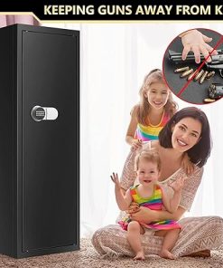 Fireproof 7-8 Rifle Gun Safe Gun Cabinet with Removable Shelf, 51″ Deeper Long Gun Safes for Home Rifle and Pistols with Silent Mode, Anti-Theft Large Gun Safes for Rifles and Shotguns 2