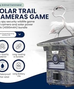 2k Solar Powered Trail Camera 20MP Ultra HD Native Video Game Time Lapse Cam with Night Vision Motion Activated, IP66 Waterproof Outdoor Deer & Wildlife Hunting Pack kit 2