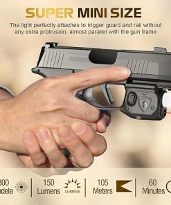WARRIORLAND Pistol Light Laser Combo Fits Sig Sauer P365 Xmacro, Compact 150-Lumen Trigger & Rail Mounted Tactical Weapon Light, Red Laser & White LED Flashlight, Power Indicator, SLL-109 2