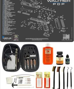 Range Warrior 27 Pc Gun Cleaning Kit – Compatible with Walther PDP Schematic (Exploded View) Mat, Range Warrior Universal .22 9mm – .45 Kit & Tac Book Accessories Set