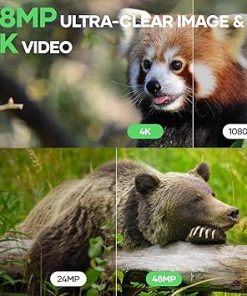 Crenova Trail Camera, 4K 48MP Game Camera with Night Vision Motion, 0.1s Trigger Hunting Trail Cam, IP66 Waterproof 130°Wide-Angle Deer Camera 98ft IR Sensing for Outdoor Wildlife Monitoring 2