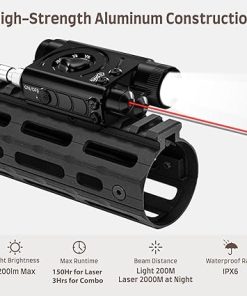 SMSlaser Laser Sight + Infrared(IR) Laser Beam + 1200 Lumens Tactical Flashlight with Rechargeable Battery, Including Battery Charger and Remote Control Switch, Fit for AEG GBB CQB 21MM 2