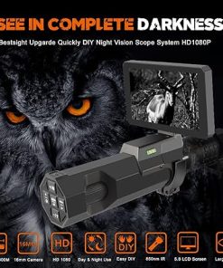 BESTSIGHT Night Vision Scope,DIY Night Vision(Day and Night),Quick Installation Barrle,5″ Display Screen with 5w 850nm Infrared Illuminator,View 200m in Night,for 38-44mm Eyepiece Scope (TMNV09) 2