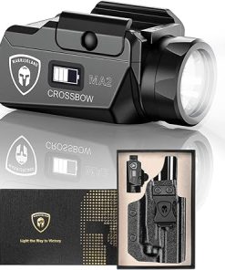 WARRIORLAND Universal Light Compatible with Glock 17/19 KYDEX Holster Combo, White LED Tactical Light for Handgun, Magnetic USB Rechargeable Flashlight-Screen Displays Battery Status, Crossbow MA2