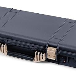 Black Pelican 1750 case with tan handles & latches. Comes with foam. 2