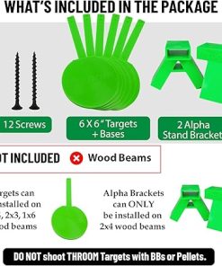 Throom – Reactive Self Healing Targets for Shooting, 6″ HangTuff + 2×4 Target Stand Brackets, Portable, Hanging Gun Target for Pistol or Rifle, for Indoor and Outdoor Range, Ricochet Free 2