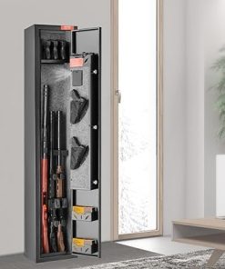 VEVOR Gun Safe for 2 Rifles, Equipped with Locking Mechanism & Digital Code Entry, Fast-Access Firearm Storage Unit with Adjustable Shelf & Handgun Holder, Secure Rifle Keeper for Household Use 2