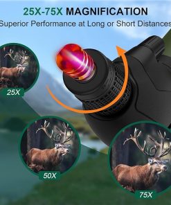 25-75×85 UHD Spotting Scope with Tripod Carrying Bag & Upgraded Phone Adapter – Super Bright BAK4 Prism Waterproof Spotting Scopes for Target Shooting, Hunting, Bird Watching, Wildlife Viewing 2