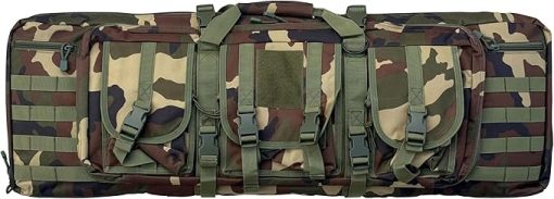 Tactical Double Rifle Soft Case – Water-Resistant Gun Bag w/Lockable Zippers, Backpack Straps, MOLLE & Padded Handle and Divider for Hunting, Shotguns, & More