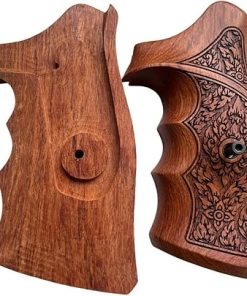 Handmade reproductive Padauk Wood Grips Compatible with Taauuruss Tracker/Judge 17 44 415 425 450 617 627 692, Compact Frame, Thai Art Engraved #TK4 2
