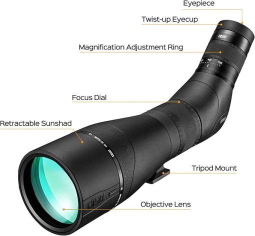 Gosky EagleView 20-60x 85 HD Spotting Scope with FMC Lens, Waterproof and Fogproof, Spotting Scope for Bird Watching, Wildlife Observation,Travel,Hiking - Image 2