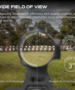 Vector Optics Paragon 1×16 Mini Prism Sight 2 MOA Center Dot Reticle 10 Levels Illumination Riflescope Absolute Co-Witness 21mm Picatinny Rail for .223/5.56mm Fast Target Acquisition, SCPS-M01 2