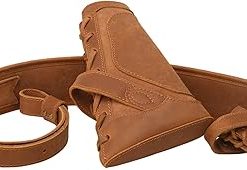 WAYNE’S DOG No Drill Leather Rifle Sling with Gun Buttstock for Lever Action .357 .30-30 .30-06 .44 .45-70MAG, .22LR 2