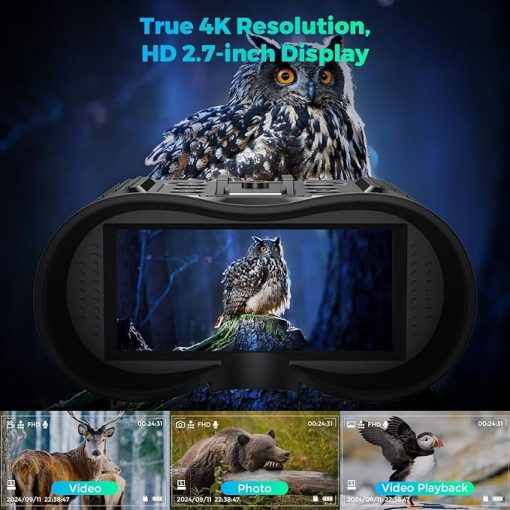 4K Night Vision Binoculars for Adults,1312FT Night Vision Goggles for Helmet,8X Digital Zoom,7-Level Infrared Adjustment for Camping - Image 2