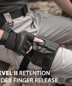 Level II Tactical G19 Drop Leg Holster, Thigh Holster Fits G19 GEN 3-5 G19X/44/45,G23/32 Gen 3-4, Level II Retention Index Finger Release, Toolless Adjustment, Right Hand 2