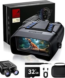 Infrared Night Vision Goggles, 4K 8X Digital Zoom Night Vision Binoculars for Adults, Nightvision Goggles with Camera and 5000mAh Charging Batteries, HD Nvg Goggles 5 Inch Screen