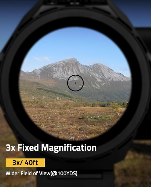 CVLIFE WolfProwl 3X Prism Scope, Electronic Button Control Compact Prism Optic with Red Green Illuminated Circle Dot Reticle - Image 2