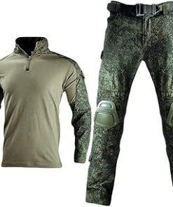 HARGLESMAN Men’s Tactical Military Suits Long Sleeve Fitting Amry Uniforms Combat Shirt and Pants with Knee Pads