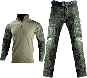 HARGLESMAN Men’s Tactical Military Suits Long Sleeve Fitting Amry Uniforms Combat Shirt and Pants with Knee Pads HARGLESMAN Men's Tactical Military Suits Long Sleeve Fitting Amry Uniforms Combat Shirt and Pants with Knee Pads