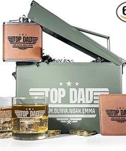 Personalized Ammo Box For Men – Custom Ammo Can Gift Set – Authentic Grade 1 Military Ammo Box Gift For Dad – Birthday Gift For Dad And Husband – Father’s Day Gift For Him – 30 Caliber