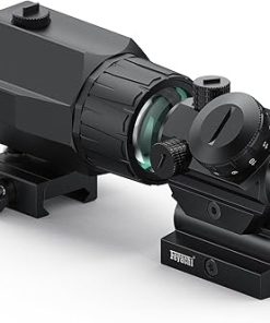 Feyachi RS-23 Red Dot Sight with M38 5X Magnifier Combo Kit, 1 x 22mm Red Dot Scope & Magnifier Built-in Flip Mount Combo