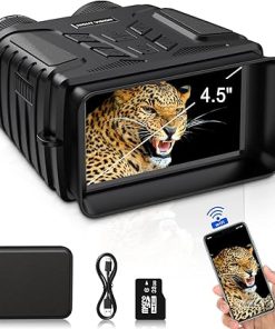 Bozily Night Vision Goggles, 4K Night Vision Binoculars, 4000mAH Rechargeable Infrared Binoculars with 4.5” HD Screen, 8X Digital Zoom Infrared Binoculars for Adults 32GB TF Card, WiFi & App Control