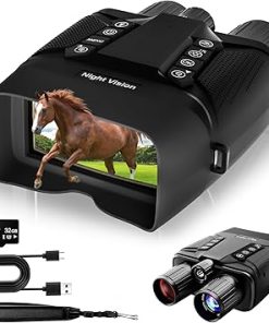 Night Vision Goggles – 4k Night Vision Binoculars for Adults – 40MP 8X Digital Zoom, 3” Large Screen, Backlit Buttons, 5000mAh Battery, 1968FT, Infrared Binoculars for Hunting Security (Black)