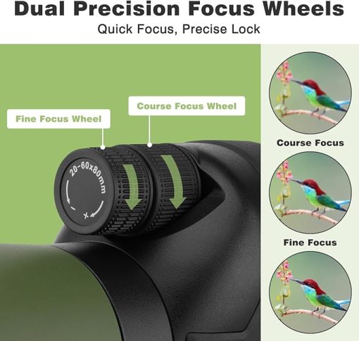HUICOCY Spotting Scopes, 39-19m/1000m Spotting Scopes with Tripod, FMC Lens, BAK4 45 Degree Angled Eyepiece, Fogproof Scope with Phone Adapter, Carry Bag, Bird Watching Wildlife Scenery - Image 2