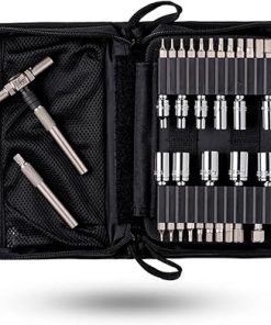 FIX IT STICKS All Purpose Driver Tool Kit with 2 All-in-One Torque Drivers – Portable Multi-Functional Gun Maintenance Tool Set with Soft Carrying Case & Ratcheting T-Way Wrench With Locking Hex Drive