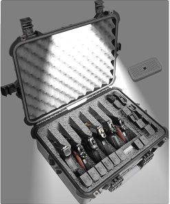 Case Club 6 Pistol & 20 Magazine Case with Accessory Pocket. Pre-Cut, Heavy Duty, Waterproof, with Silica Gel for Gun Rust Prevention (Upgraded Gen-2)