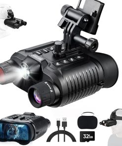 Night Vision Goggles, Head Mounted Night Vision Binoculars for Adults, with Flashlight, 4K Infrared Digital Night Vision, 3000mAH Rechargeable Battery, 1312FT, 32GB SD Card
