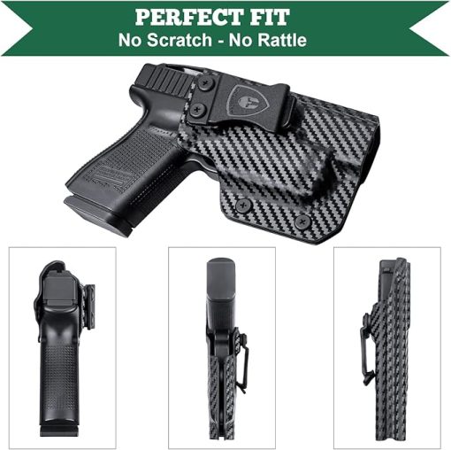 WARRIORLAND G17/19 w/TLR6 Holster IWB Kydex Holster Compatible with Glock 17/19/19X/44/45(Gen 1-5) w/TLR-6 Pistol, Inside Waistband Concealed Carry Holster, Adj. Cant & Retention - Image 2